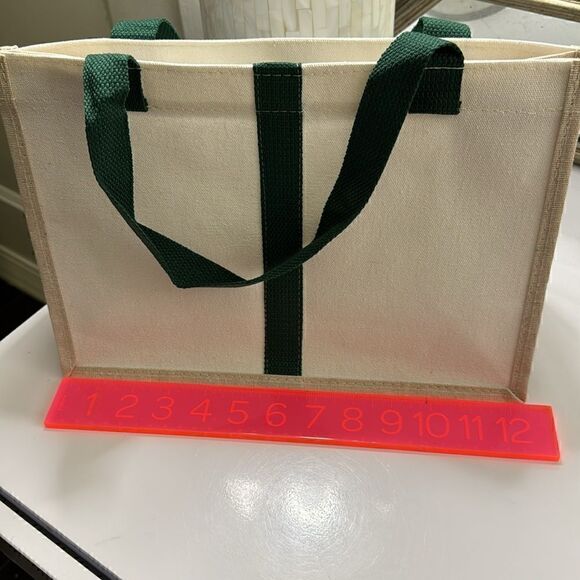 NWT- Green Canvas Mini Tote Bag Size Small Hangbag - Picture 5 of 8